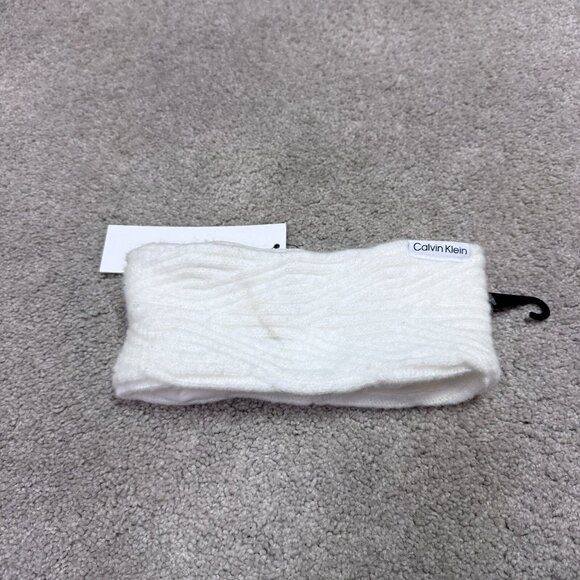 Calvin Klein Headband White Fleece One Size NWT - Picture 4 of 9